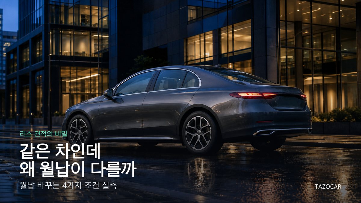 같은 차인데 왜 월납이 다를까? - 리스 월납을 바꾸는 4가지 조건 실측