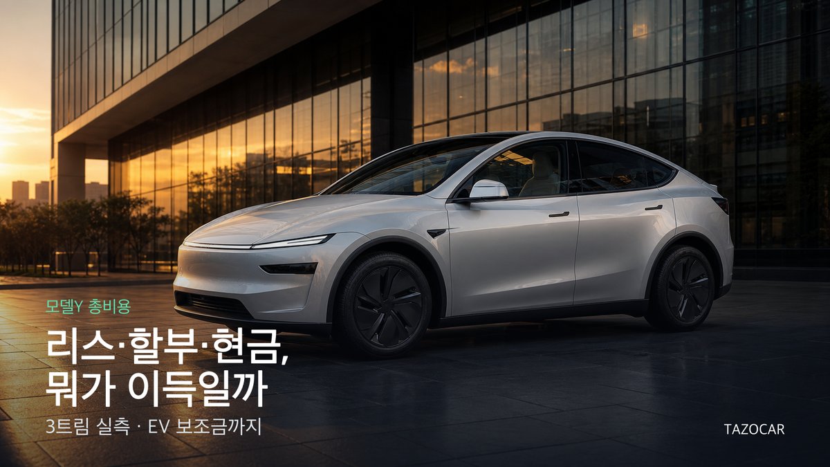 테슬라 모델Y, 리스·할부·현금 뭐가 이득? — 3트림 전부 계산하고 'EV 보조금은 누가 받나'까지 따져봤습니다
